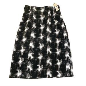 NWT Worthington Petites Midi Length Pencil Skirt Black White Career Women's 4P